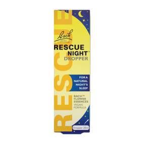 Bach Flower Remedies Rescue Night - Dropper - 20-ml bottle in a box; drops help you fall asleep naturally and wake up refreshed.