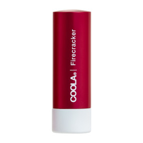 Liplux® Lip Balm Sunscreen SPF 30 - Firecracker 4.2g - red lip balm tube. Coola lip balm, Firecracker, contains a mineral sunscreen with a sheer tint to hydrate & protect for soft, nourished lips.