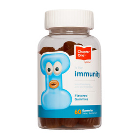 Chapter One Immunity Gummies - 60-Gummies clear plastic bottle with white & blue label