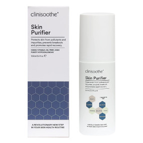 Clinisoothe+ Skin Purifier 100-ml pump bottle in a box - this hypochlorous acid spray cleanses, purifies & calms inflamed skin rapidly.