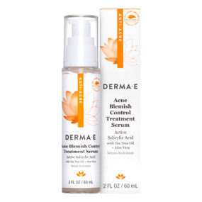 Derma E Acne Blemish Control Treatment Serum - 60-ml plastic pump container in white box; a serum to control acne, blemishes, blackheads & breakouts.