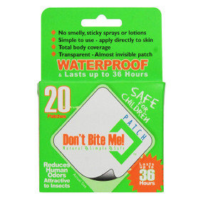 Diva Don’t Bite Me - 20-Patches front  in a green cardboard box; a revolutionary all-natural insect repellent
