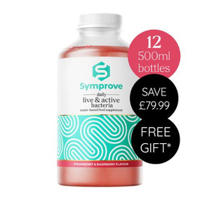 Symprove Daily Essential - Strawberry & Raspberry -  3 FOR 2 - includes three boxes of the Symprove Daily Essentials 4-week supply, for a total of a 12-week gut health  programme in a fruity flavour