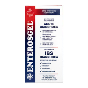 Enterosgel Sachets - 10-Sachets in a box; treats indigestion, diarrhoea, food poisoning & IBS symptoms rapidly & safely