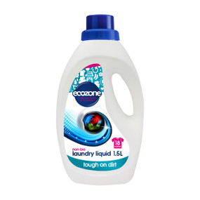 Ecozone Non-Bio Laundry Liquid - 1.5-Litre bottle; an effective plant-based formula suitable for delicate skin that will target and remove dirt effortlessly, leaving fabrics brilliantly clean.