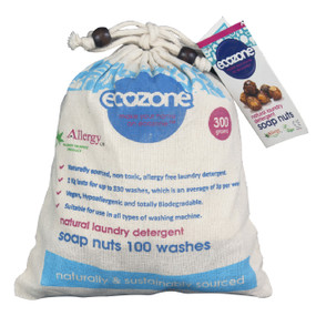 Ecozone Soap Nuts - 300-Grams bag; are organic, allergy-friendly and economical way to wash even sensitive babies’ clothes, with each bag containing enough for 100 washes