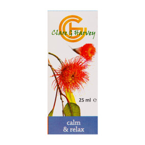 Flower Essences of Australia Calm & Relax - 25-ml glass bottle in a box; to achieve emotional and mental calm after times of stress, worry, panic and overwhelm