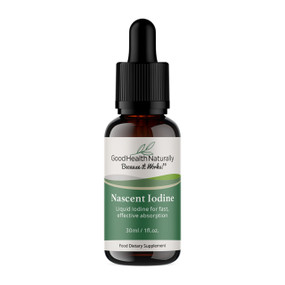 Good Health Naturally Nascent Iodine - 30-ml bottle; the most available form of iodine.