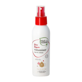 Hairwonder Hair Repair Volumizer 150ml in a white plastic bottle with red cap; for fine, flat or lifeless hair and adds strength, shine and exceptional volume