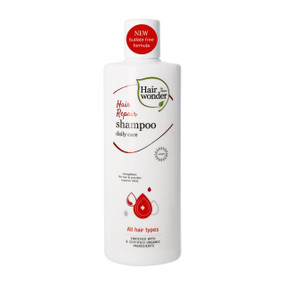 Hair Wonder Hair Repair Shampoo 200ml in a white plastic tube; is a three in one hair shampoo suitable for all hair to clean, condition & repair damage.