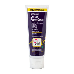 Hopes Relief Intensive Dry Skin Rescue Cream - 60-Grams white plastic tube with purple label; ideal for dry skin conditions such as eczema & psoriasis.