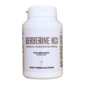 Hadley Wood Healthcare Berberine HCl - 250-mg 90-Capsules white plastic bottle; may help control sugar levels & aid weight loss