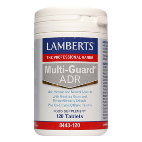 Lamberts Healthcare Multi-Guard ADR - 120-Tablets white tub; multivitamin supplement that helps nourish the adrenal glands which are specifically responsible for stress management and energy production.