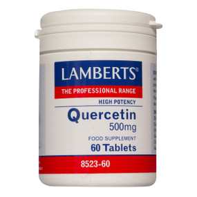 Lamberts Healthcare Quercetin - 500-mg 60-Tablets white tub;  benefits all types of allergic reactions by inhibiting histamine production.