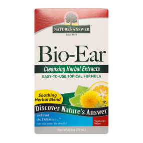 Natures Answer Bio-Ear Formula - 15-ml front image white box with white and colourful label; recommended for sufferers of persistent ringing and buzzing in the ear.