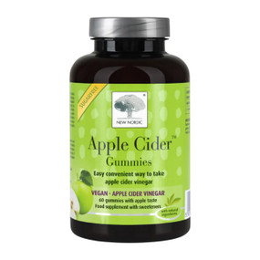 Apple Cider Gummies, Sugar-Free, Bottle with Silver Lid and Green Label; display multiple benefits and are thought to help alleviate the symptoms of acid reflux, increase energy and support digestion.