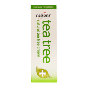 Nelsons Tea Tree Cream - 30-Grams white box; provides powerful antiseptic and antifungal properties to soothe inflamed skin.