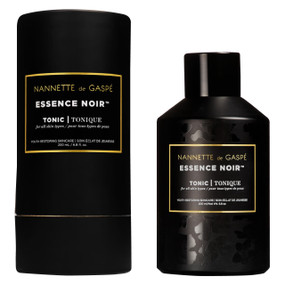 Nannette De Gaspé Essence Noir Tonic - 200-ml black bottle with black lid and black and gold label and black box; features triple-action physical, chemical and enzymatic exfoliating properties to remove dull surface cells, refine your pores and leave you with beautifully fresh, smooth and hydrated skin.