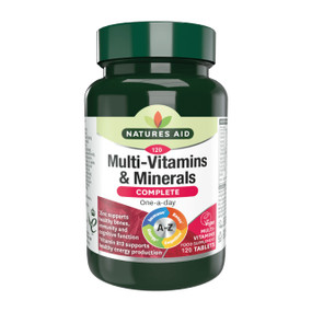 Natures Aid Complete Multi-Vitamins & Minerals - 90-Tablets bottle green plastic jar; provides all your essential daily nutrients