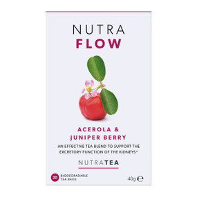 NutraTea NutraFlow Tea - 20-Tea Bags in a white carton box