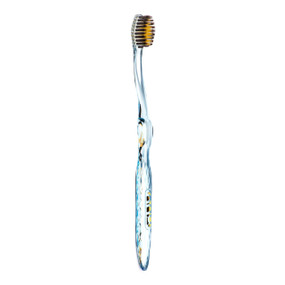 OraGuard 
 Nano-B Charcoal and Gold Antibacterial Toothbrush - Blue - 1-Pack; uniquely antibacterial in that they kill bacteria through natural means