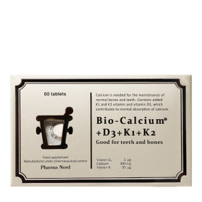 Pharma Nord Bio-Calcium D3 + K1 + K2 - 60-Tablets box; one of the best calcium and vitamin D supplement containing a high percentage of elemental calcium in an easily absorbed form.