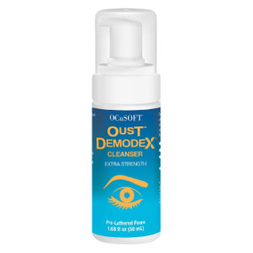 OCuSOFT Oust Demodex Cleanser - Extra Strength Foam - 50-ml plastic bottle with blue label; helps soothe eyes & relieve moderate to severe cases of eye irritation