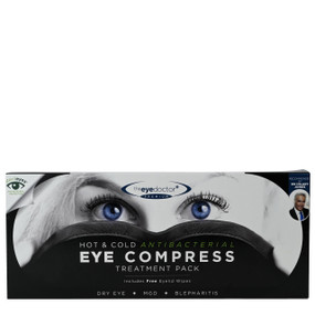 The Eye Doctor Hot Eye Compress - 1-Pack front image; Class 1 medical device to ease the symptoms of dry eyes, grittiness and irritation, styes, cysts, Blepharitis (inflammation of the eyelids), Meibomian gland dysfunction (MGD) and Chalazion (from a blocked oil gland).