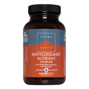 Terranova Antioxidant Nutrient Complex - 100-Capsules jar; provides a blend of antioxidants to protect our bodies from free radical damage