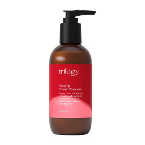 Trilogy Rosehip Cream Cleanser - 200-ml amber bottle with pump & red label