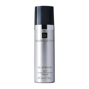 TEMPLESPA Be Strong - Face Serum - 30-ml bottle; A potent ‘super juice’ for skin, Be Strong Face Serum is packed full of vitamins and nutrients to firm, tackle uneven pigmentation, encourage cell renewal, reduce irritation from the elements –and leave your skin feeling soft and dewy.