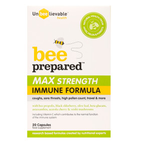 Unbeelievable Health Bee Prepared Max Strength Immune Support - 20-Capsules box