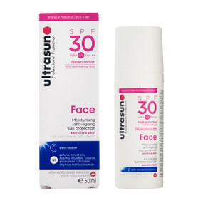 Ultrasun Face SPF30 - Anti-Ageing Formula - 50-ml front image; Defend your skin against sun damage with this advanced moisturising and anti-ageing Ultrasun Face SPF 30 with active DNA and cell protection.