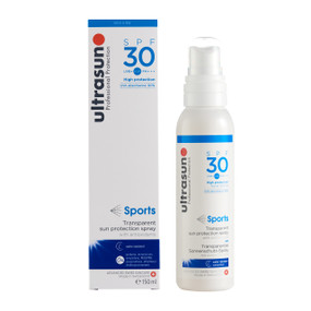 Ultrasun SPF 30 Sports Transparent Spray - 150-ml bottle; Get high, all-day protection in this Ultrasun Sports SPF 30 Transparent Spray – ideal for all outdoor, water sports and gardening enthusiasts who want to safeguard their skin in the sun.