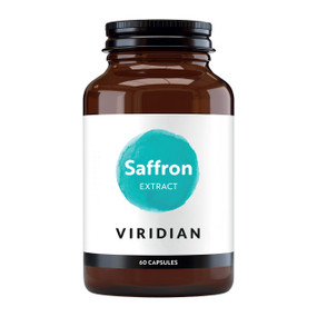 Viridian Nutrition Saffron Extract 60-capsules - bottle; With Marigold it provides 30-mg of saffron extract and has been used for many centuries as a medical treatment for a variety of health conditions, including inflammation, digestive problems, kidney stones, menstrual disorders, colds, insomnia, asthma and anxiety and its related symptoms