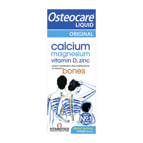 VitaBiotics Osteocare Liquid - 200-ml box;  a liquid calcium dietary supplement suitable for children over 3 and adults for healthy bones.