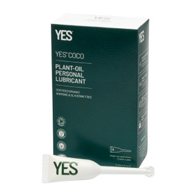 The Yes Yes® Coco Oil-Based Lubricant  comes with six hygienic pre-filled single-use applicators. It is a natural, certified organic coconut and jojoba oil formula providing long-lasting, smooth glide. Ideal for intimate comfort, it’s free from hormones, parabens, glycerine, and fragrances.