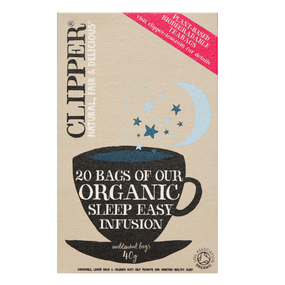 Clipper Teas Organic Sleep Easy - 20-Tea Bags in a beige box