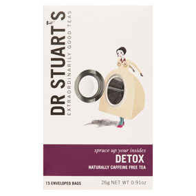 Dr Stuart's Teas Dr Stuart's Detox Tea - 15-Tea Bags in a white box; may help support liver cleansing with a potent blend of milk thistle and several herbs