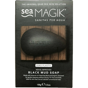Sea Magik Black Mud Soap - 100-Grams box; specifically formulated for problem skins that can’t tolerate conventional soaps