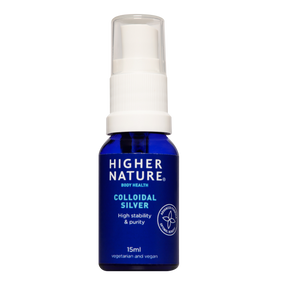 Higher Nature Colloidal Silver Spray - 15-ml blue bottle; has disinfectant and antiseptic properties.