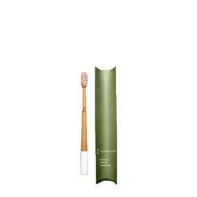 The Truthbrush - Cloud White - Medium Bristles - 1-Brush and image of green cardboard carton