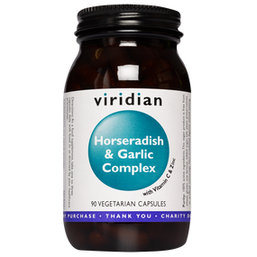 Viridian Nutrition Horseradish and Garlic Complex - 90-Capsules bottle; ideal for sinusitis, sinus congestion and to support a healthy immune system.